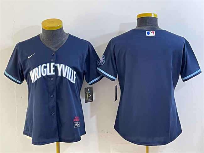Youth Chicago Cubs Blank Navy City Connect Stitched Jersey